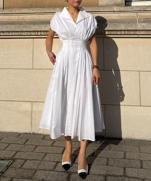 JENNE（ジェンヌ）の「コットンエアリータックワンピース（ワンピース・レディース・ホワイト/ネイビー/イエロー・SMALL/MEDIUM/LARGE）」の16枚目の写真