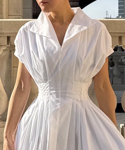 JENNE（ジェンヌ）の「コットンエアリータックワンピース（ワンピース・レディース・ホワイト/ネイビー/イエロー・SMALL/MEDIUM/LARGE）」の18枚目の写真