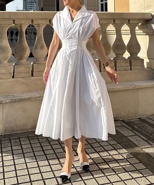 JENNE（ジェンヌ）の「コットンエアリータックワンピース（ワンピース・レディース・ホワイト/ネイビー/イエロー・SMALL/MEDIUM/LARGE）」の22枚目の写真