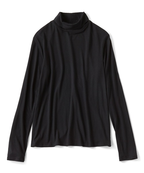 IEDIT(イディット)の「IEDIT すべすべな着心地にこだわったシルク混の2ーWAYネックトップス(Tシャツ/カットソー・レディース・ブラック/オフホワイト/グレー・LL/3L/M/L/4L/S)」の3枚目の写真