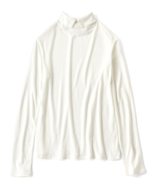 IEDIT(イディット)の「IEDIT すべすべな着心地にこだわったシルク混の2ーWAYネックトップス(Tシャツ/カットソー・レディース・ブラック/オフホワイト/グレー・LL/3L/M/L/4L/S)」の8枚目の写真