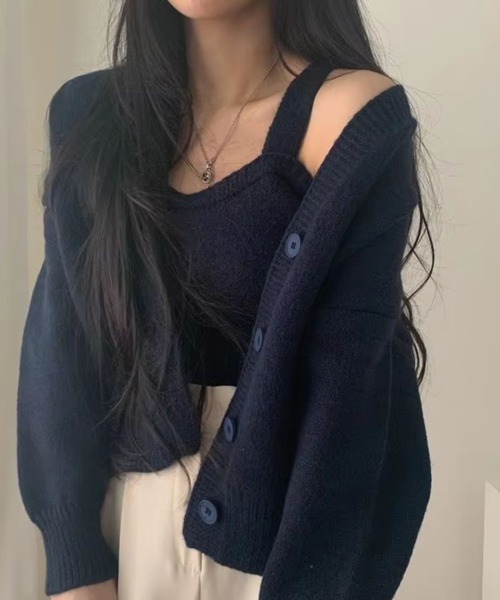 sevens（セブンズ）の「【sevens】キャミカーディガンセット（カーディガン/ボレロ・レディース・ピンク/ネイビー/ホワイト・FREE）」の17枚目の写真