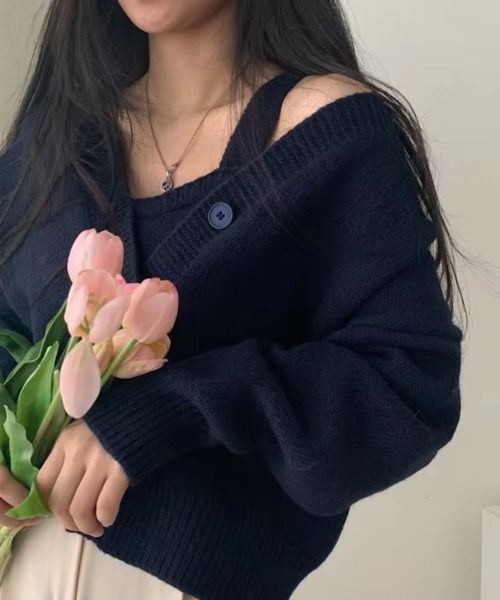 sevens（セブンズ）の「【sevens】キャミカーディガンセット（カーディガン/ボレロ・レディース・ピンク/ネイビー/ホワイト・FREE）」の19枚目の写真