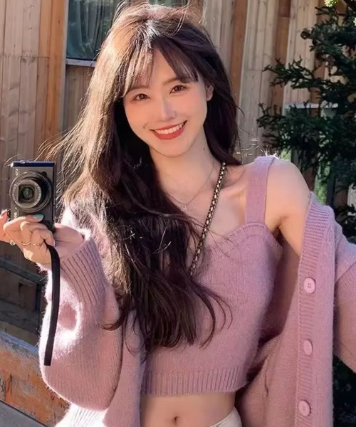 sevens（セブンズ）の「【sevens】キャミカーディガンセット（カーディガン/ボレロ・レディース・ピンク/ネイビー/ホワイト・FREE）」の21枚目の写真