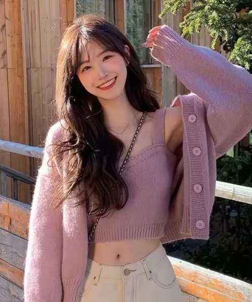 sevens（セブンズ）の「【sevens】キャミカーディガンセット（カーディガン/ボレロ・レディース・ピンク/ネイビー/ホワイト・FREE）」の22枚目の写真