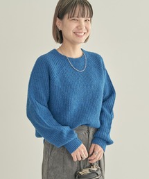 【WEB限定・小柄女性向け】Mixヤーンラグランニットプルオーバー