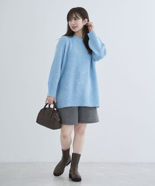 Green　Parks（グリーンパークス）の「fuwaっと 畦チュニック（チュニック・レディース・キャメル/ダークパープル/オフホワイト/ブルー/杢グレー・FREE）」の7枚目の写真