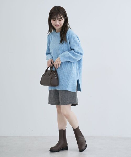 Green　Parks（グリーンパークス）の「fuwaっと 畦チュニック（チュニック・レディース・キャメル/ダークパープル/オフホワイト/ブルー/杢グレー・FREE）」の8枚目の写真