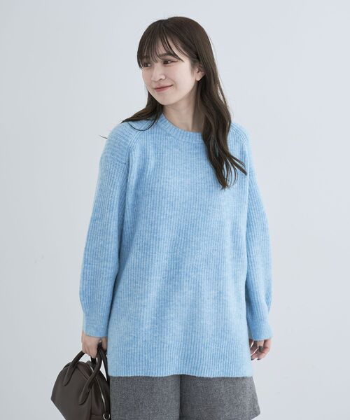 Green　Parks（グリーンパークス）の「fuwaっと 畦チュニック（チュニック・レディース・キャメル/ダークパープル/オフホワイト/ブルー/杢グレー・FREE）」の9枚目の写真