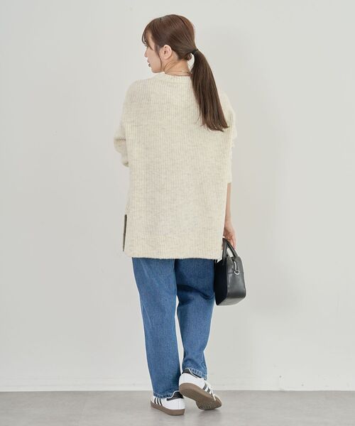 Green　Parks（グリーンパークス）の「fuwaっと 畦チュニック（チュニック・レディース・キャメル/ダークパープル/オフホワイト/ブルー/杢グレー・FREE）」の15枚目の写真