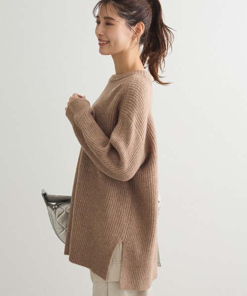 Green　Parks（グリーンパークス）の「fuwaっと 畦チュニック（チュニック・レディース・キャメル/ダークパープル/オフホワイト/ブルー/杢グレー・FREE）」の5枚目の写真