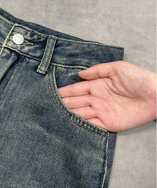 ad thie(アドティエ)の「サイドダメージ ワイドデニム(デニムパンツ・レディース・ブルー・SMALL/MEDIUM)」の22枚目の写真