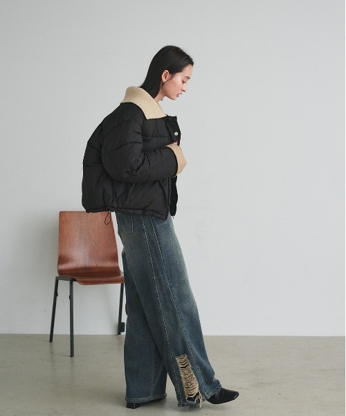ad thie(アドティエ)の「サイドダメージ ワイドデニム(デニムパンツ・レディース・ブルー・SMALL/MEDIUM)」の11枚目の写真
