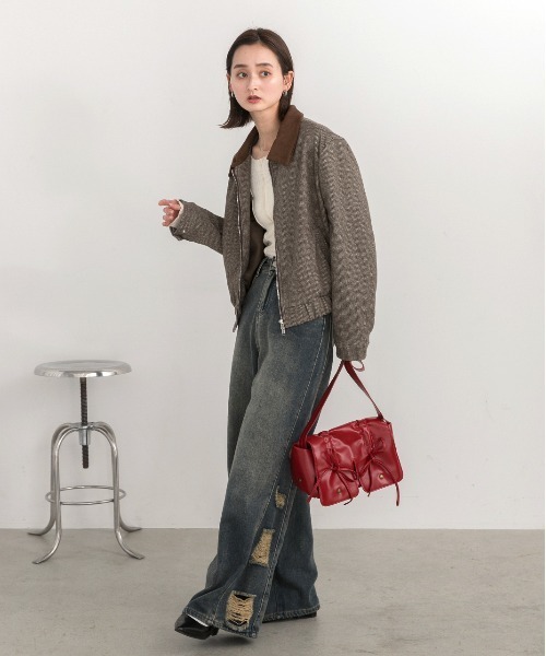 ad thie(アドティエ)の「サイドダメージ ワイドデニム(デニムパンツ・レディース・ブルー・SMALL/MEDIUM)」の14枚目の写真