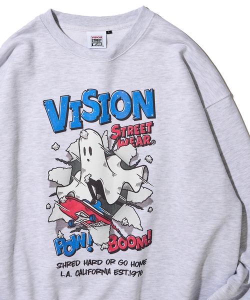 【VISION STREET WEAR】オリジナルグラフィック ゴーストイラストスウェットトレーナー（スウェット）｜VISION STREET WEAR（ヴィジョンストリートウェア）