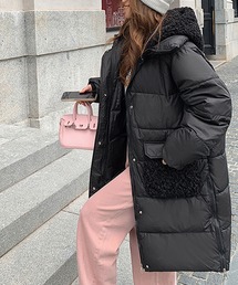 meJane（ミージェーン）の「ボアドッキング 中綿ダウンロングジャケット（ダウンジャケット/コート）」