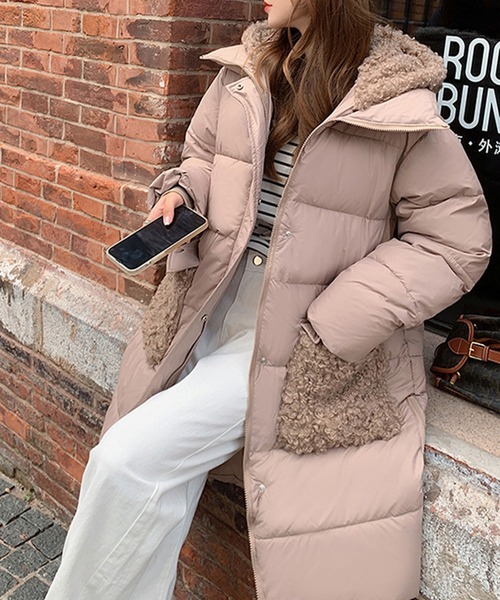 アベニールエトワール　ベージュロングダウンジャケット brandeal_o451098980