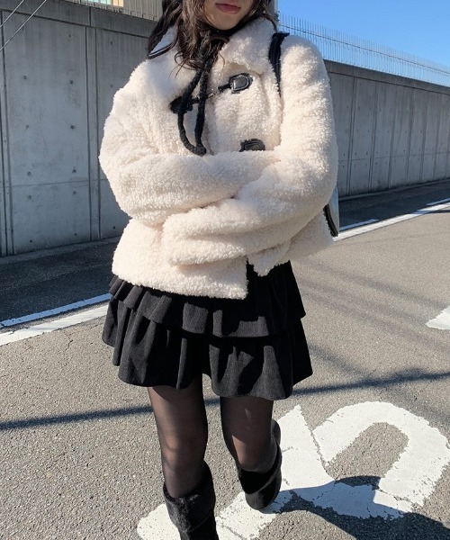 anyonemore（エニワンモア）の「ティアードコーデュロイミニスカート（スカート・レディース・ブラック/クリーム・SMALL/MEDIUM）」の14枚目の写真