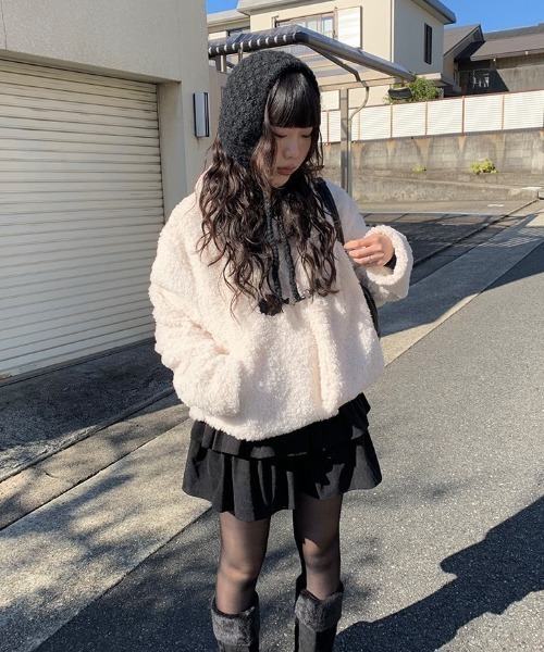 anyonemore（エニワンモア）の「ティアードコーデュロイミニスカート（スカート・レディース・ブラック/クリーム・SMALL/MEDIUM）」の12枚目の写真