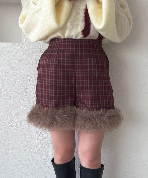 フェイクファー付きショートパンツ【ZOZOTOWN限定アイテム