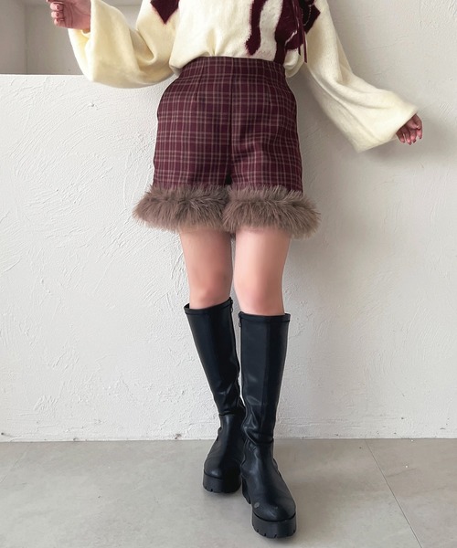 d.i.a. ファー付きショートパンツ フェイクファー付きショートパンツ【ZOZOTOWN限定アイテム