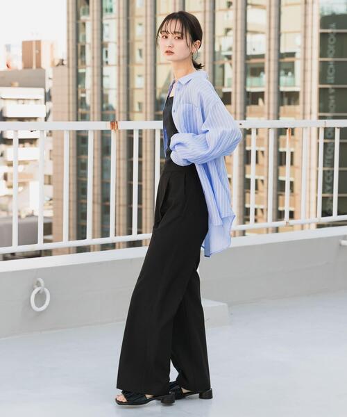 SENSE OF PLACE by URBAN RESEARCH（センスオブプレイスバイアーバンリサーチ）の「センタープレスストレートパンツ（その他パンツ・レディース・ブラック/グレー/ネイビー/チェック・TALL/MEDIUM/SMALL/LARGE/X-SMALL）」の7枚目の写真