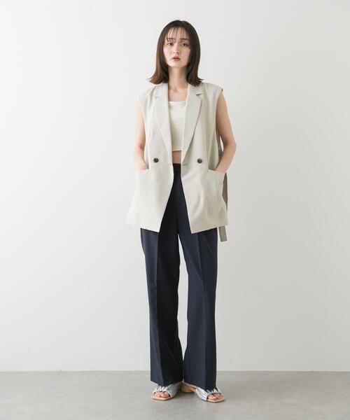 SENSE OF PLACE by URBAN RESEARCH（センスオブプレイスバイアーバンリサーチ）の「センタープレスストレートパンツ（その他パンツ・レディース・ブラック/グレー/ネイビー/チェック・TALL/MEDIUM/SMALL/LARGE/X-SMALL）」の13枚目の写真