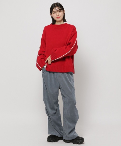 ☆niko☺︎☆ セール】サイドラインニットプルオーバー（ニット/セーター