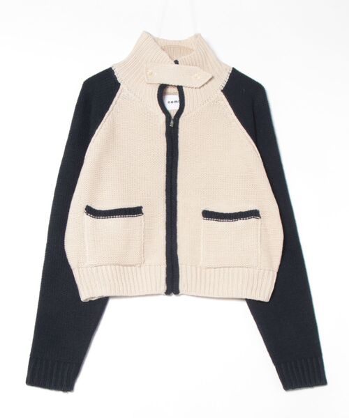 nemne store(ネンネストア)の「ラグランドライバーズニット(ニット/セーター・レディース・ネイビー/グレー系・SMALL/MEDIUM)」の15枚目の写真