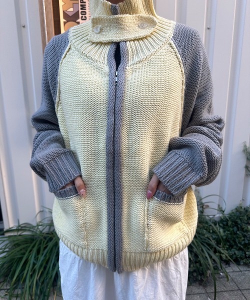 nemne store(ネンネストア)の「ラグランドライバーズニット(ニット/セーター・レディース・ネイビー/グレー系・SMALL/MEDIUM)」の12枚目の写真