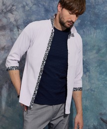 HIDEAWAYS NICOLE（ハイダウェイニコル）の「ランダムテレコ７分袖シャツ（シャツ/ブラウス）」