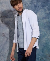 HIDEAWAYS NICOLE（ハイダウェイニコル）の「ランダムテレコ７分袖シャツ（シャツ/ブラウス）」