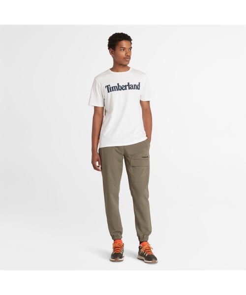 Timberland(ティンバーランド)の「半袖 ワードマーク ロゴ Tシャツ メンズ(Tシャツ/カットソー・メンズ・ホワイト・XX-LARGE/XXX-LARGE/X-SMALL/SMALL/MEDIUM/LARGE/X-LARGE)」の3枚目の写真