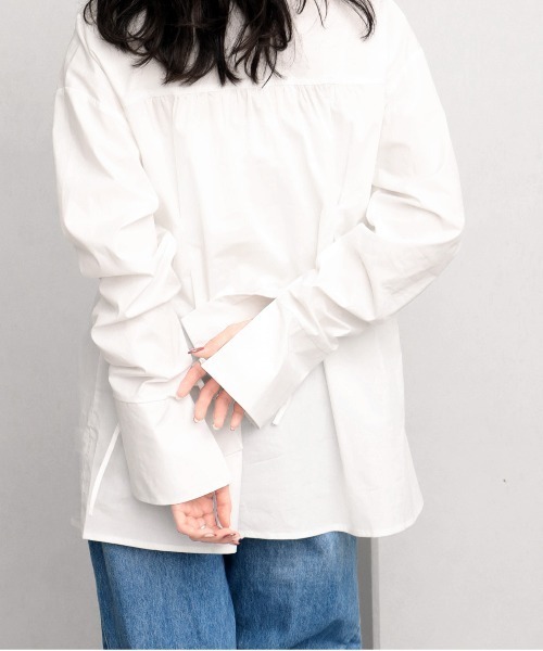 NOGLE（ノグル）の「【NOGLE/ノグル】シャーリングリボンシャツ（シャツ/ブラウス・レディース・ブルー/ブラック/ホワイト・FREE）」の20枚目の写真