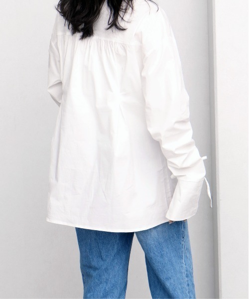 NOGLE（ノグル）の「【NOGLE/ノグル】シャーリングリボンシャツ（シャツ/ブラウス・レディース・ブルー/ブラック/ホワイト・FREE）」の22枚目の写真