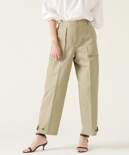 martinique(マルティニーク)の「クリーンチノカーゴパンツ(チノパンツ・レディース・オフホワイト/カーキ・1/2)」の2枚目の写真