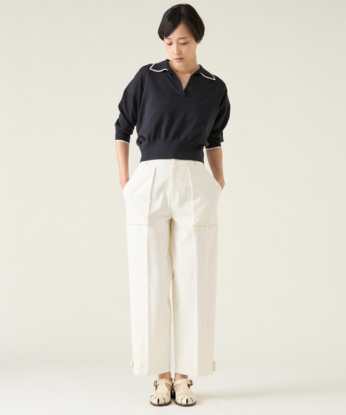 martinique(マルティニーク)の「クリーンチノカーゴパンツ(チノパンツ・レディース・オフホワイト/カーキ・1/2)」の7枚目の写真