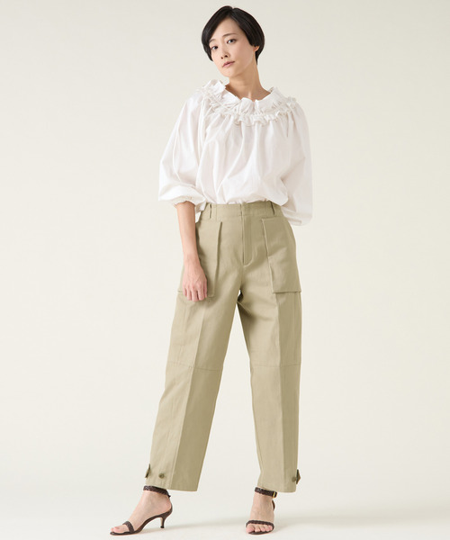 martinique(マルティニーク)の「クリーンチノカーゴパンツ(チノパンツ・レディース・オフホワイト/カーキ・1/2)」の14枚目の写真