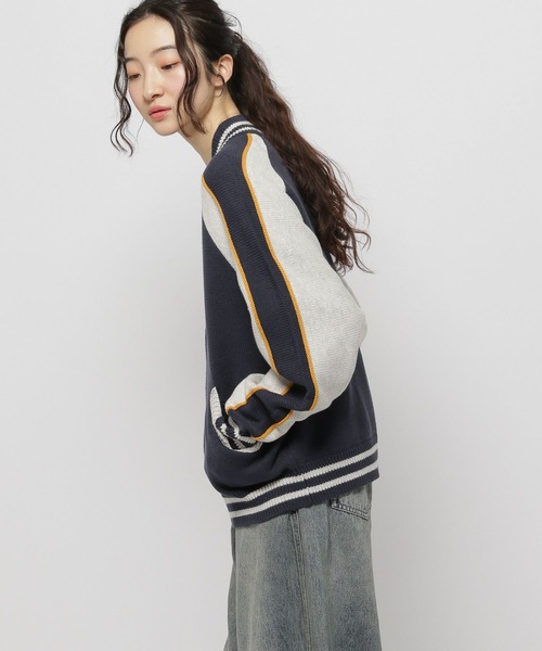 niko and...（ニコアンド）の「スタジャンニットZIPカーディガン（カーディガン/ボレロ・レディース・レッド/ネイビー/ベージュ・FREE）」の12枚目の写真