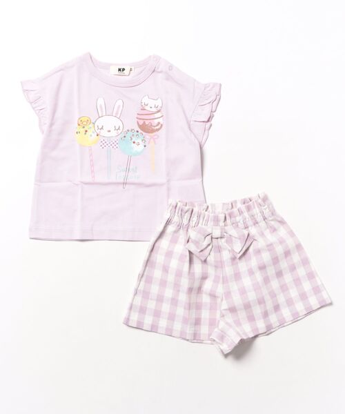 セール】3柄スイーツmimiプリントT+キュロットセット(80～140