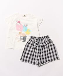 新品 KP ブーケTシャツ キュロット お花刺繍のmimiちゃんTシャツ KP（ケーピー）の「mimiちゃん花束Tシャツ(100-130cm)（Tシャツ