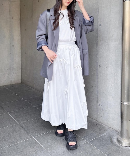 INGNI(イング)の「リボン付バルーンスカート(スカート・レディース・ブラック/オフホワイト・FREE)」の17枚目の写真