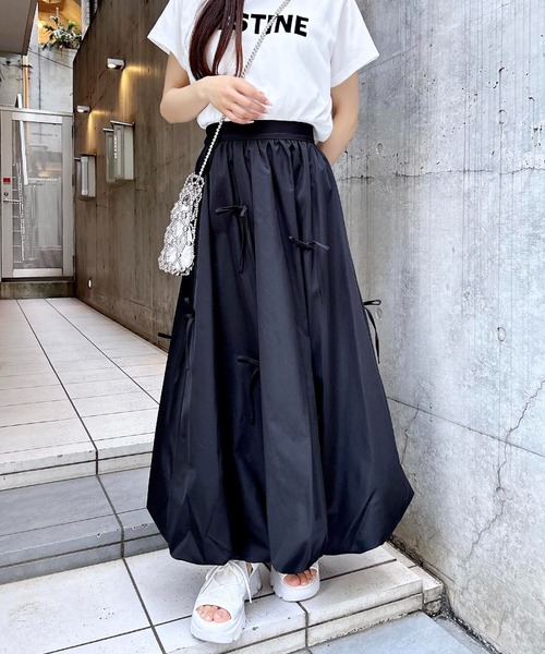 INGNI(イング)の「リボン付バルーンスカート(スカート・レディース・ブラック/オフホワイト・FREE)」の20枚目の写真