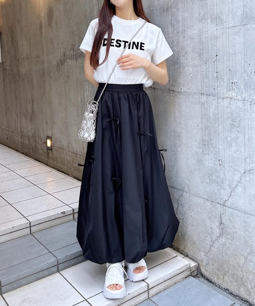 INGNI(イング)の「リボン付バルーンスカート(スカート・レディース・ブラック/オフホワイト・FREE)」の21枚目の写真