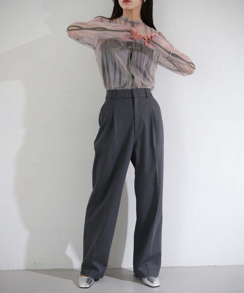 cheriella(シェリエラ)の「【cheriella】前後2WAYウェーブホールマーブルシアートップス 2-WAY WAVE HOLE MARBLE SHEER TOPS(Tシャツ/カットソー・レディース・チャコールグレー/ブルー/カーキ/ワイン/グリーン/ベージュ/パープル・M)」の15枚目の写真