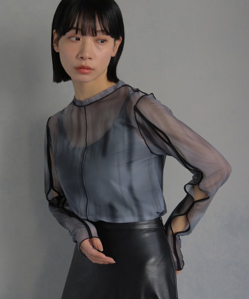 cheriella】前後2WAYウェーブホールマーブルシアートップス 2-WAY