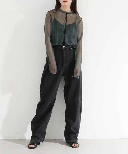 cheriella(シェリエラ)の「【cheriella】前後2WAYウェーブホールマーブルシアートップス 2-WAY WAVE HOLE MARBLE SHEER TOPS(Tシャツ/カットソー・レディース・チャコールグレー/ブルー/カーキ/ワイン/グリーン/ベージュ/パープル・M)」の19枚目の写真