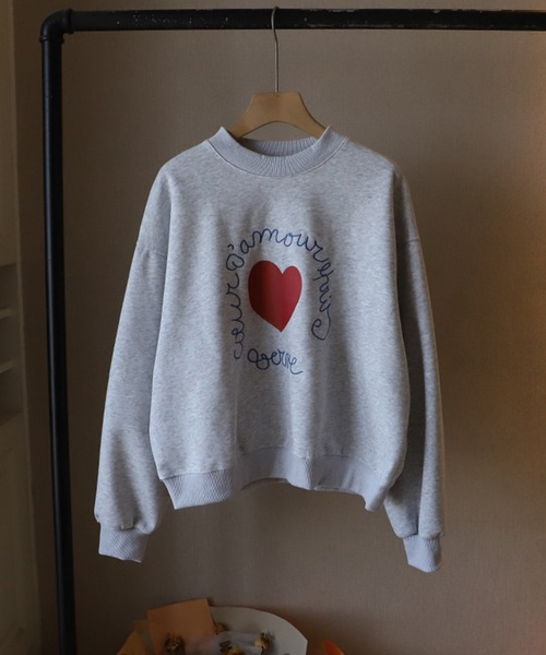 BENDER TOKYO(ベンダートウキョウ)の「ハートモチーフ ロゴプリント クルーネック スウェット(スウェット・レディース・ネイビー/オフホワイト/アッシュ/グレー・S/M/L)」の20枚目の写真