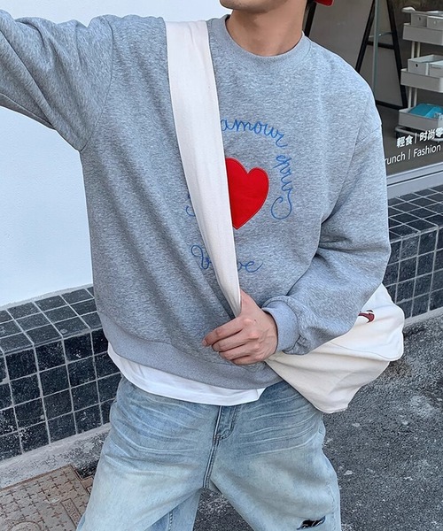 BENDER TOKYO(ベンダートウキョウ)の「ハートモチーフ ロゴプリント クルーネック スウェット(スウェット・レディース・ネイビー/オフホワイト/アッシュ/グレー・S/M/L)」の17枚目の写真