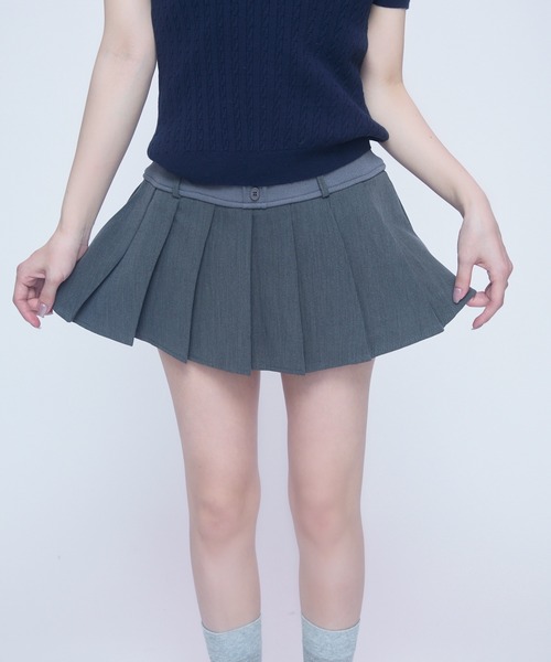 TITTY&CO.(ティティーアンドコー)の「プリーツミニスカート(スカート・レディース・アイボリー/ブラック/ホワイト/グレー・FREE)」の11枚目の写真